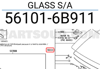 Toyota 561016B911 GLASS S/A