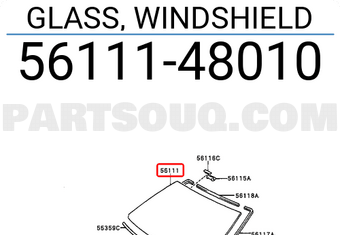 Toyota 5611148010 GLASS, WINDSHIELD