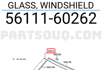 Toyota 5611160262 GLASS, WINDSHIELD