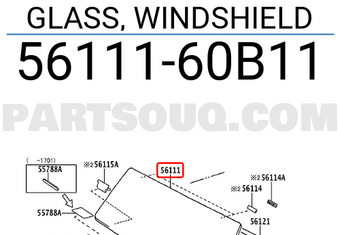 Toyota 5611160B11 GLASS, WINDSHIELD