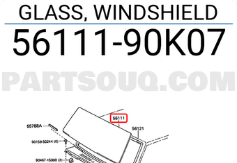 Toyota 5611190K07 GLASS, WINDSHIELD
