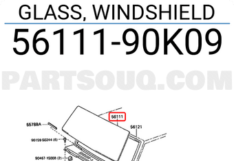 Toyota 5611190K09 GLASS, WINDSHIELD