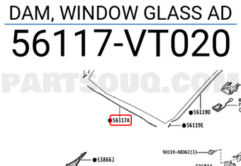 Toyota 56117VT020 DAM, WINDOW GLASS AD