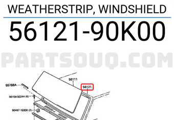 Toyota 5612190K00 WEATHERSTRIP, WINDSHIELD