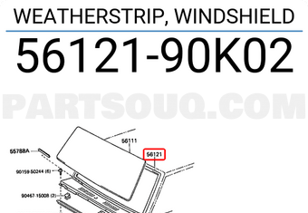 Toyota 5612190K02 WEATHERSTRIP, WINDSHIELD