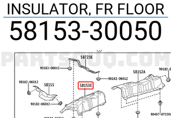 Toyota 5815330050 INSULATOR, FR FLOOR