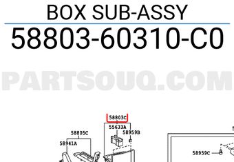 Toyota 5880360310C0 BOX SUB-ASSY