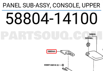 Toyota 5880414100 PANEL SUB-ASSY, CONSOLE, UPPER