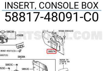 Toyota 5881748091C0 INSERT, CONSOLE BOX