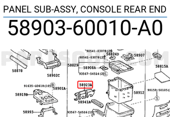 Toyota 5890360010A0 PANEL SUB-ASSY, CONSOLE REAR END