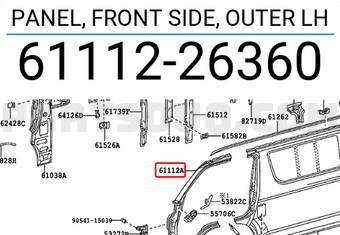 Toyota 6111226360 PANEL, FRONT SIDE, OUTER LH