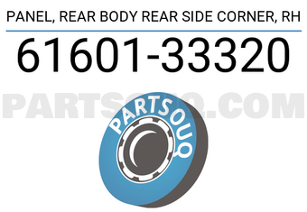 Toyota 6160133320 PANEL, REAR BODY REAR SIDE CORNER, RH