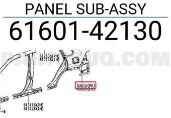 Toyota 6160142130 PANEL SUB-ASSY