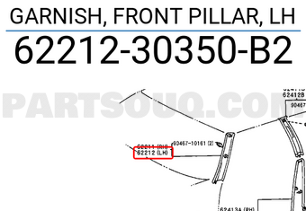 Toyota 6221230350B2 GARNISH, FRONT PILLAR, LH