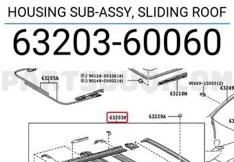 Toyota 6320360060 HOUSING SUB-ASSY, SLIDING ROOF
