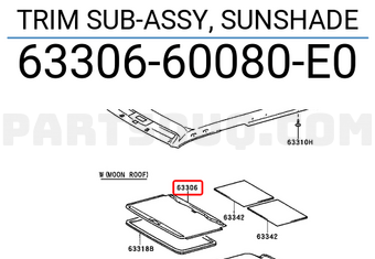 Toyota 6330660080E0 TRIM SUB-ASSY, SUNSHADE