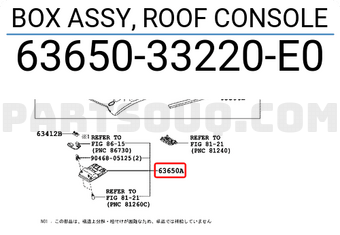 Toyota 6365033220E0 BOX ASSY, ROOF CONSOLE