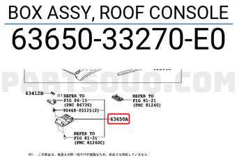 Toyota 6365033270E0 BOX ASSY, ROOF CONSOLE