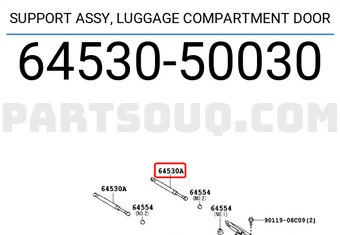 Toyota 6453050030 SUPPORT ASSY, LUGGAGE COMPARTMENT DOOR