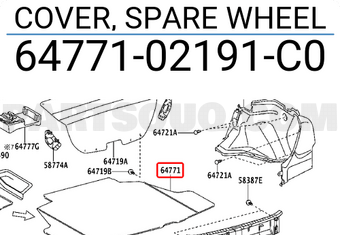 Toyota 6477102191C0 COVER, SPARE WHEEL