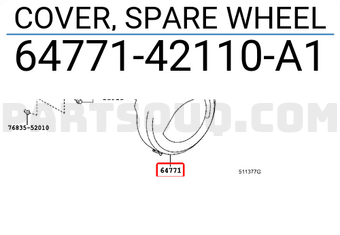 Toyota 6477142110A1 COVER, SPARE WHEEL