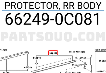 Toyota 662490C081 PROTECTOR, RR BODY