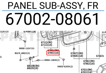 Toyota 6700208061 PANEL SUB-ASSY, FR