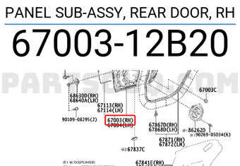 Toyota 6700312B20 PANEL SUB-ASSY, REAR DOOR, RH