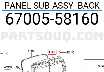 Toyota 6700558160 PANEL SUB-ASSY BACK