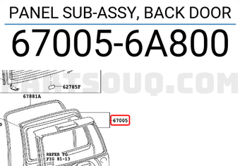 Toyota 670056A800 PANEL SUB-ASSY, BACK DOOR