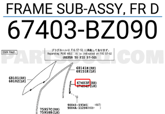 Toyota 67403BZ090 FRAME SUB-ASSY, FR D
