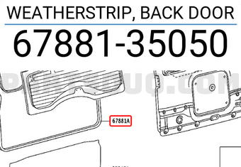 Toyota 6788135050 WEATHERSTRIP, BACK DOOR