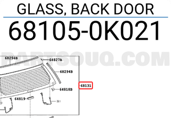 Toyota 681050K021 GLASS, BACK DOOR