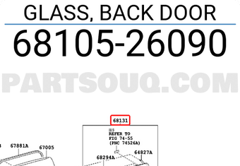 Toyota 6810526090 GLASS, BACK DOOR