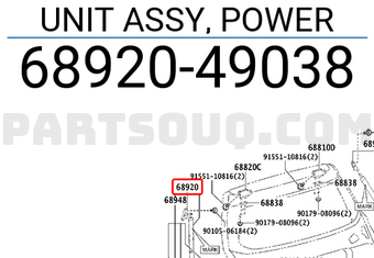 Toyota 6892049038 UNIT ASSY, POWER