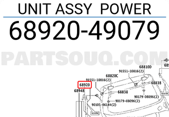 Toyota 6892049079 UNIT ASSY POWER