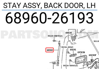 Toyota 6896026193 STAY ASSY, BACK DOOR, LH