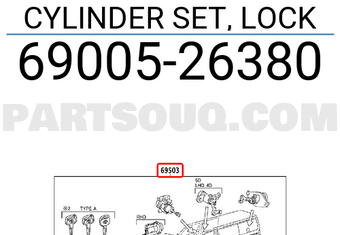 Toyota 6900526380 CYLINDER SET, LOCK