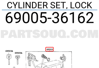 Toyota 6900536162 CYLINDER SET, LOCK