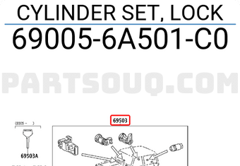 Toyota 690056A501C0 CYLINDER SET, LOCK