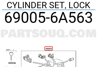 Toyota 690056A563 CYLINDER SET, LOCK