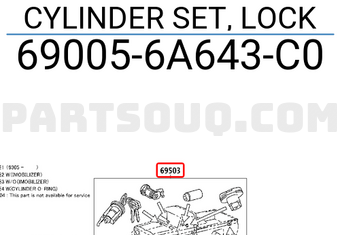 Toyota 690056A643C0 CYLINDER SET, LOCK
