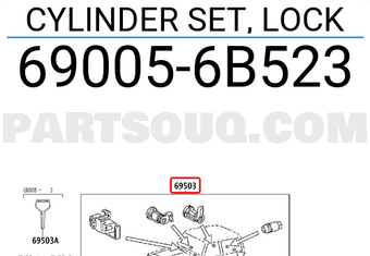 Toyota 690056B523 CYLINDER SET, LOCK