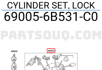 Toyota 690056B531C0 CYLINDER SET, LOCK