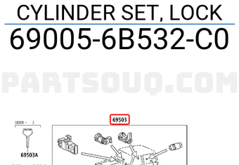 Toyota 690056B532C0 CYLINDER SET, LOCK
