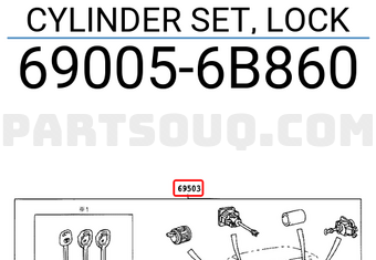 Toyota 690056B860 CYLINDER SET, LOCK