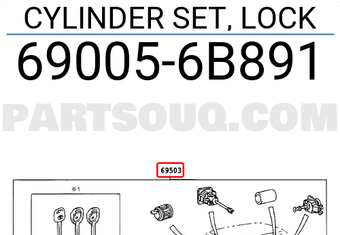 Toyota 690056B891 CYLINDER SET, LOCK