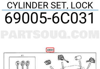 Toyota 690056C031 CYLINDER SET, LOCK