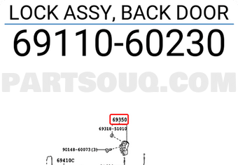 Toyota 6911060230 LOCK ASSY, BACK DOOR