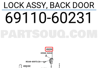 Toyota 6911060231 LOCK ASSY, BACK DOOR
